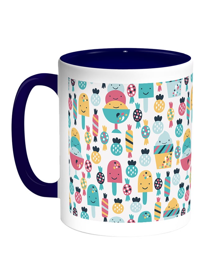 Decalac Desserts Fees Printed Coffee Mug White/Blue