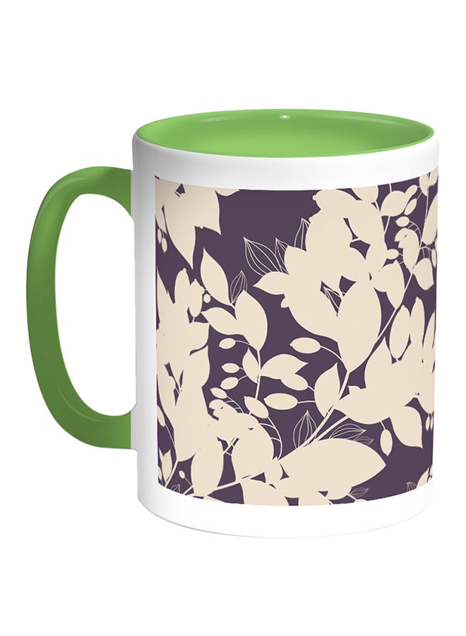 Decalac Flowers Printed Coffee Mug White/Green