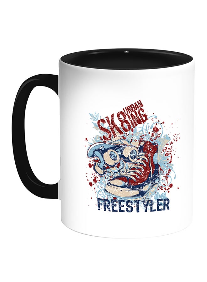 Decalac Sport Ski Shoe Printed Coffee Mug White/Black