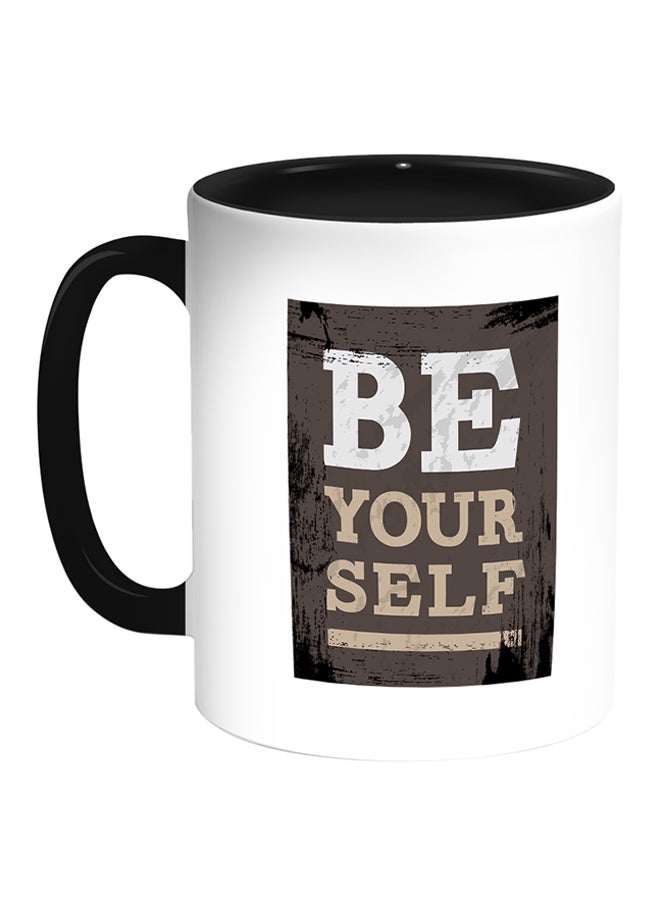 Decalac Be Your Self Printed Coffee Mug White/Black