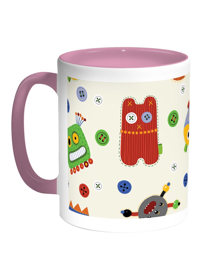 Decalac Sewing Kit Printed Coffee Mug White/Pink
