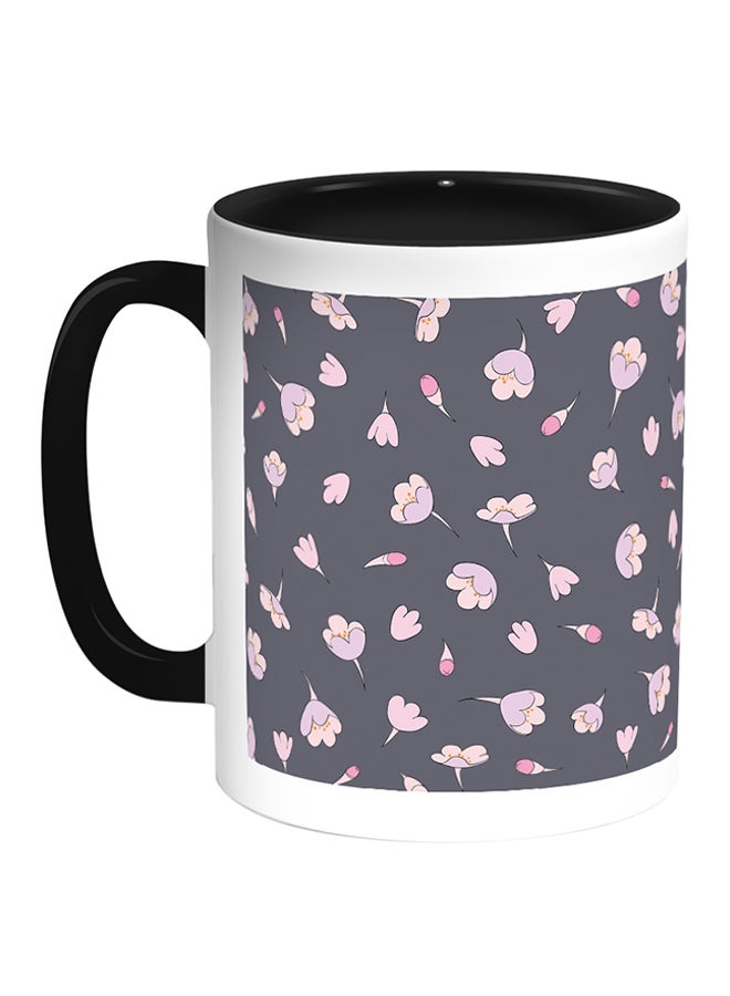 Decalac Flowers Printed Coffee Mug White/Black
