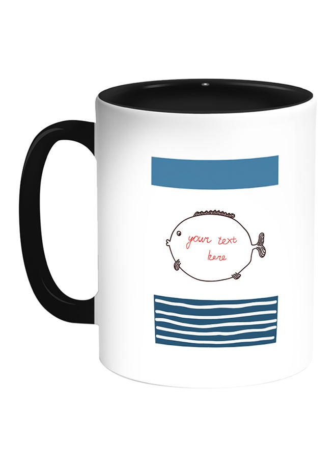Balloon Fish Printed Coffee Mug White/Black