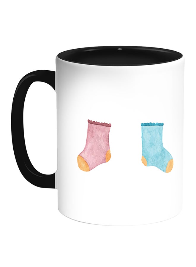 Decalac Baby Socks Printed Coffee Mug White/Black