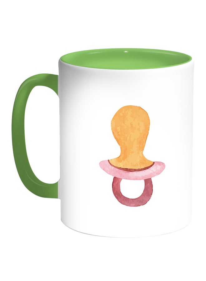 Feeding Children Printed Coffee Mug White/Green