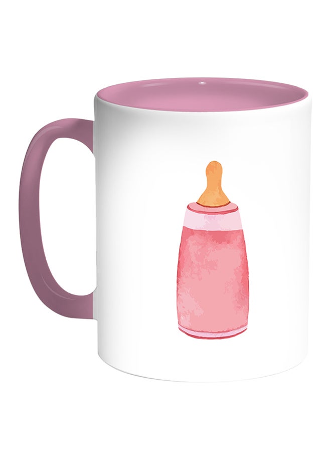 ديكالاك كوب قهوة بطبعة لهاية أطفال أبيض/ وردي