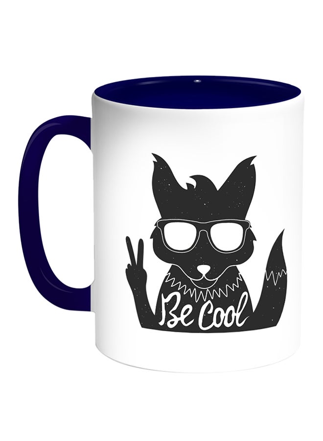 Decalac Be Cool Printed Coffee Mug White/Blue