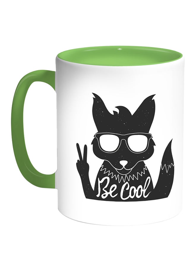 Decalac Be Cool Printed Coffee Mug White/Green