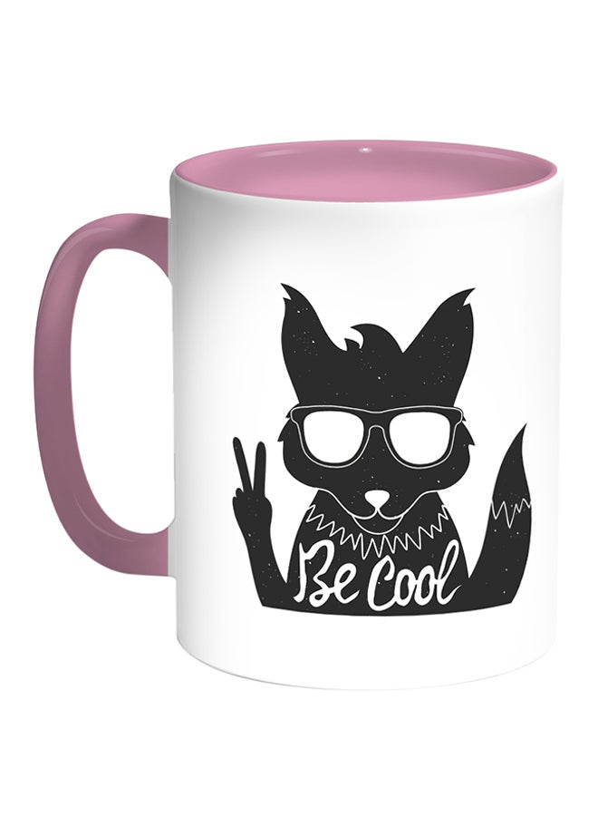 Decalac Be Cool Printed Coffee Mug White/Pink