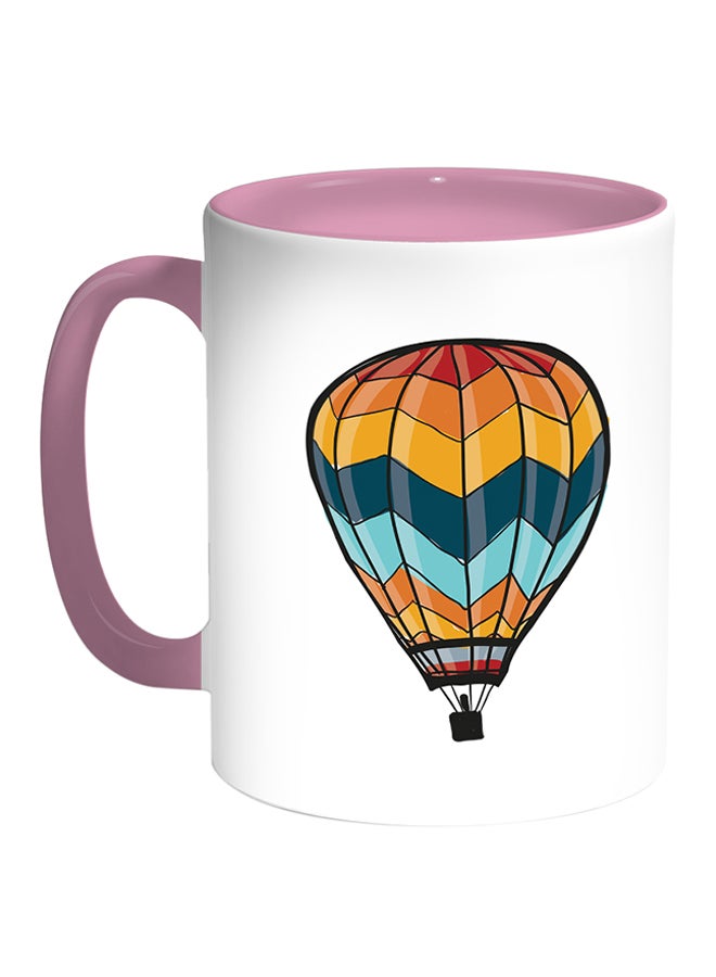 Airship Printed Coffee Mug White/Pink