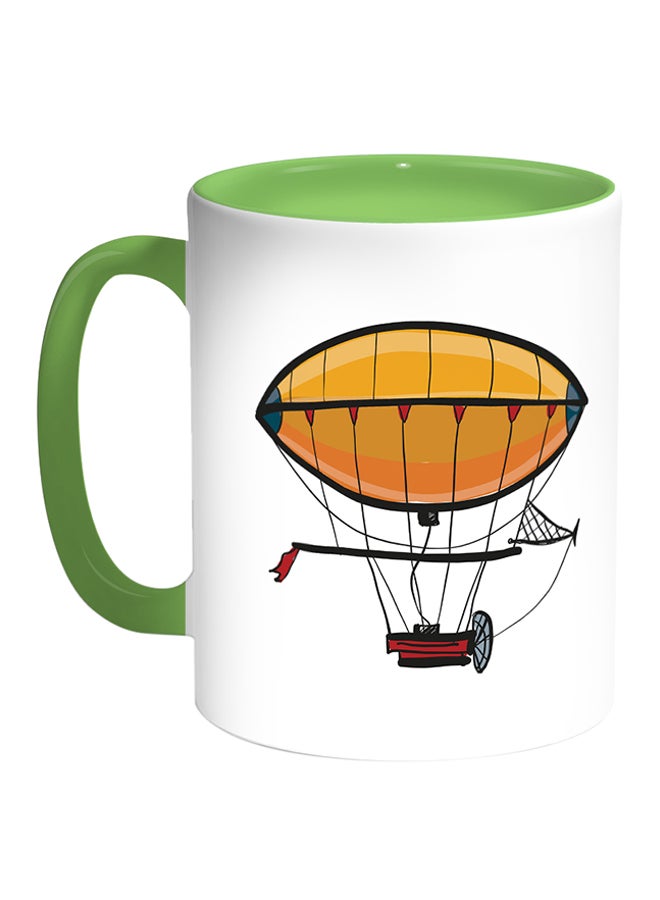 Decalac Airship Printed Coffee Mug White/Green