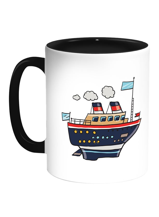 Decalac Passenger Steamer Printed Coffee Mug White/Black