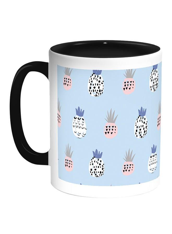 Decalac Pineapple Printed Coffee Mug White/Black