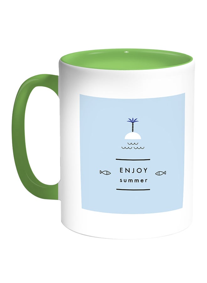 Decalac Enjoy Summer Printed Coffee Mug White/Green