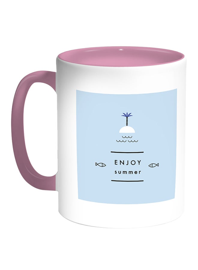 Decalac Enjoy Summer Printed Coffee Mug White/Pink