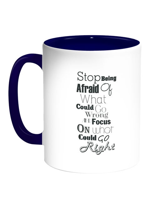 English Quote Printed Coffee Mug White/Blue