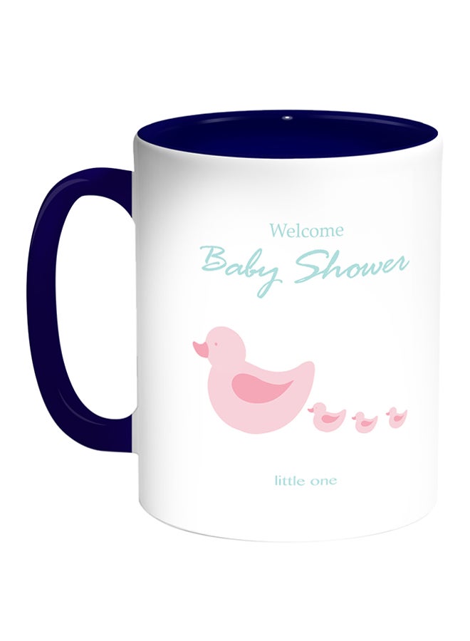 Decalac - Welcom Baby Shower Printed Coffee Mug White/Blue - Image 1