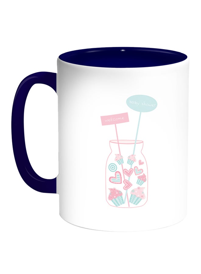 Decalac - Welcom Baby Shower Printed Coffee Mug White/Blue - Image 1