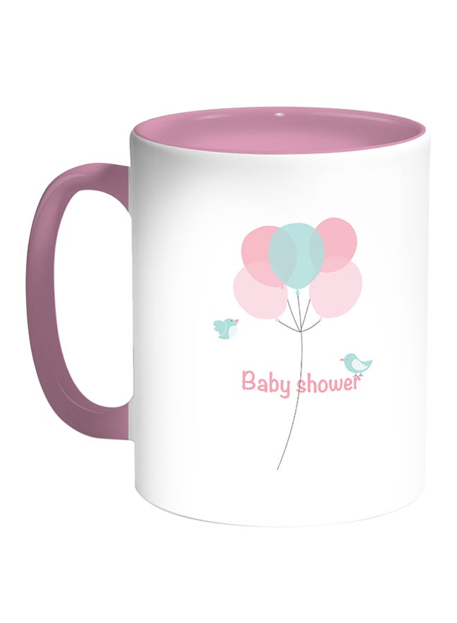 Decalac Baby Shower Printed Coffee Mug White/Pink