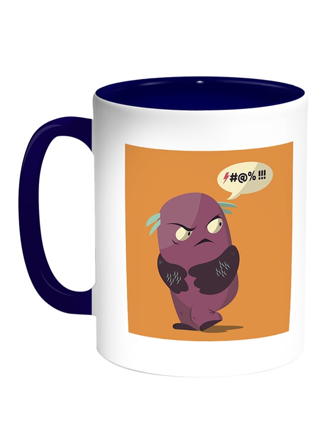 Decalac Cartoons Printed Coffee Mug White/Blue