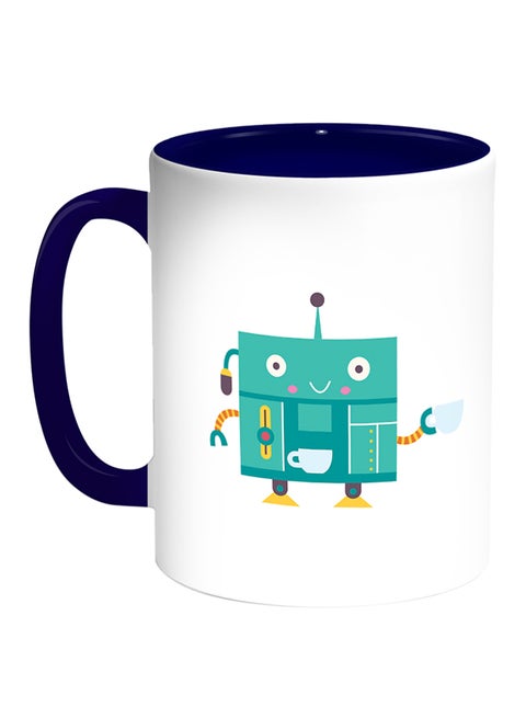 Coffee Maker Printed Coffee Mug White/Blue