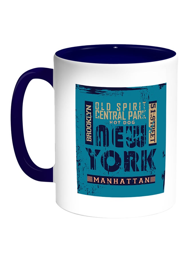 Decalac New York Printed Coffee Mug White/Blue