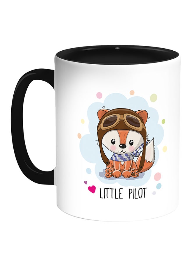 Decalac Little Pilot Printed Coffee Mug White/Black