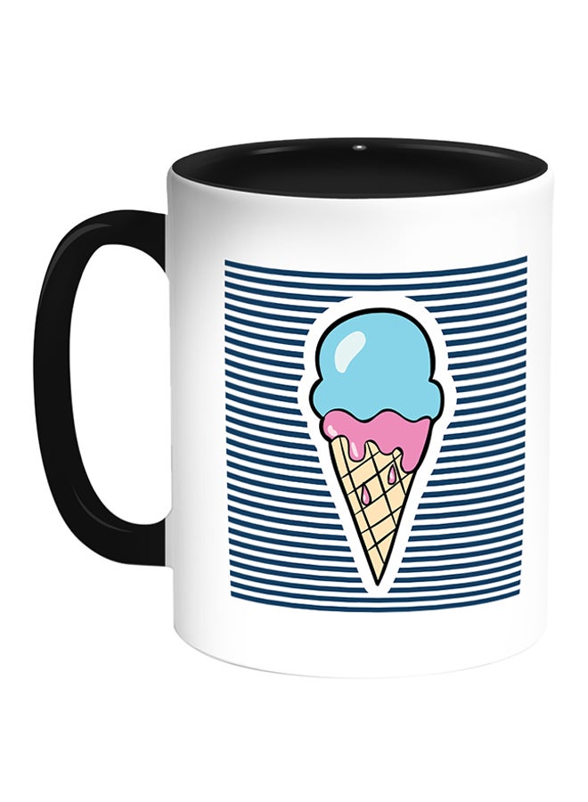 Decalac Ice Cream Printed Coffee Mug White/Black