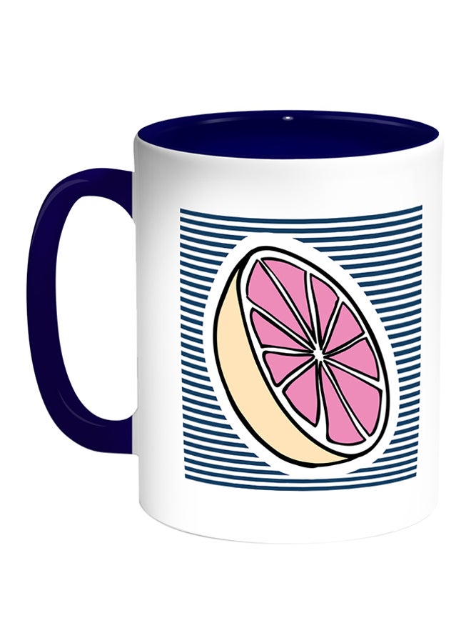 Decalac Grapefruit Printed Coffee Mug White/Blue