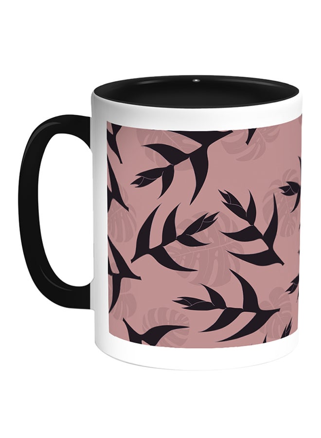 Decalac Tree Leafs Printed Coffee Mug White/Black