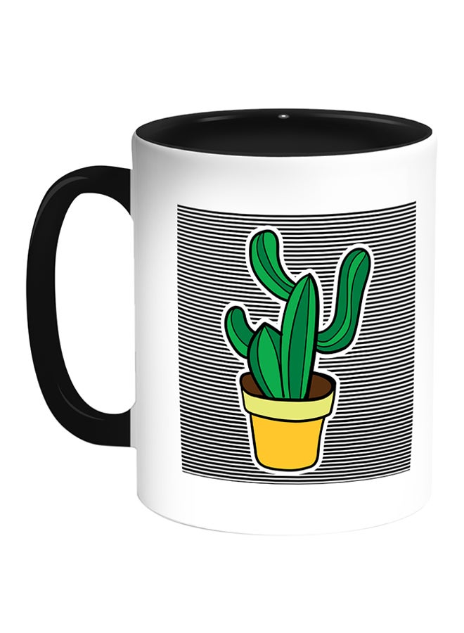Decalac Cactuses Printed Coffee Mug White/Black