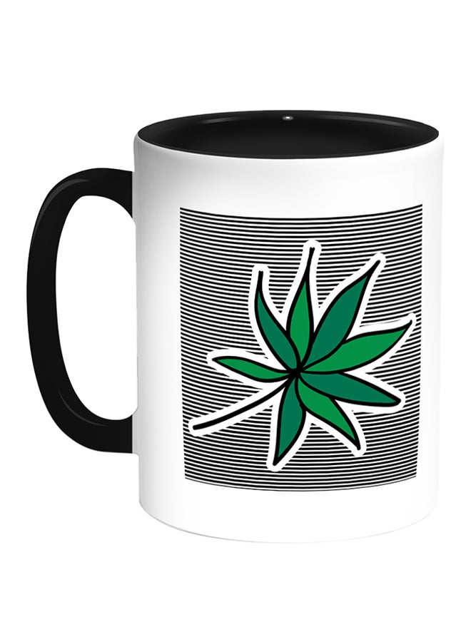Flower Printed Coffee Mug White/Black