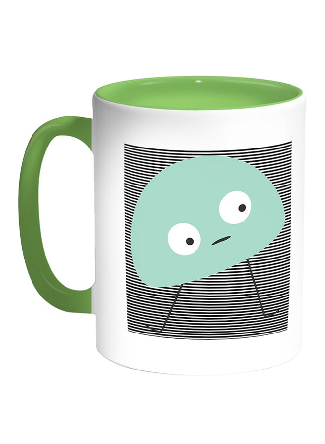 Decalac Cartoons - Space Object Printed Coffee Mug White/Green