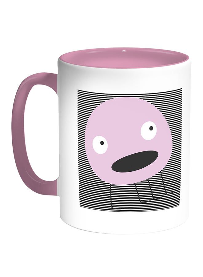 Decalac Cartoons - Space Object Printed Coffee Mug White/Pink