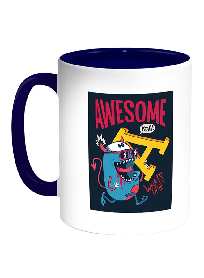 Decalac Awesome Printed Coffee Mug White/Blue