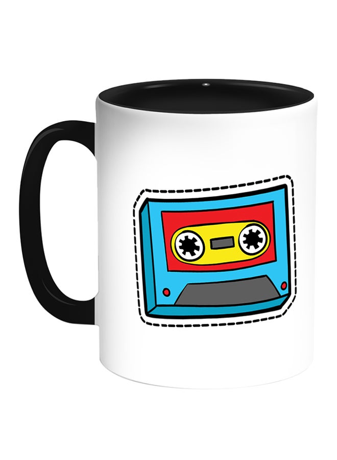 Recorded Tape Printed Coffee Mug White/Black