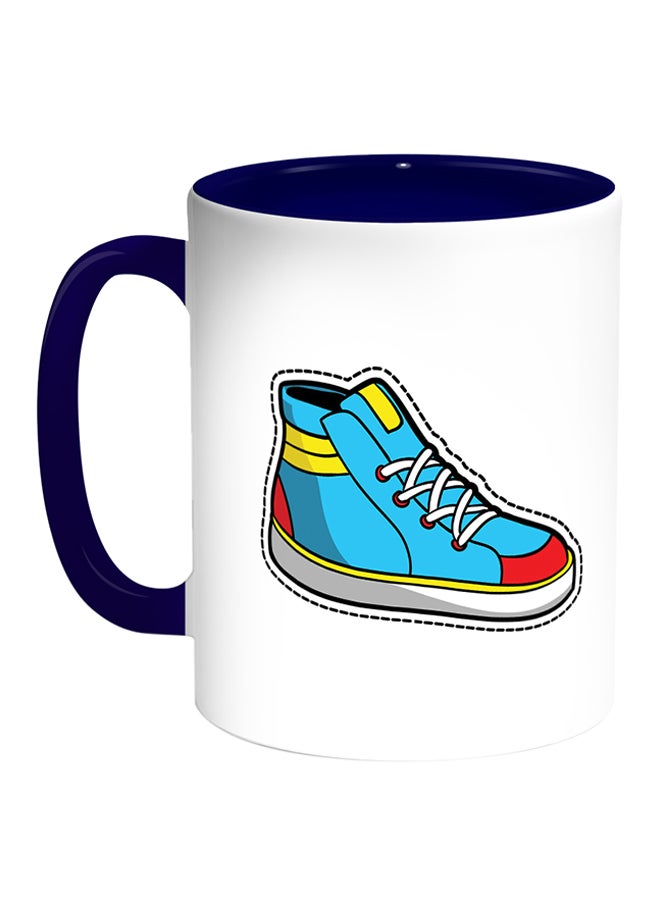 Decalac Colorful Shoes Printed Coffee Mug White/Blue