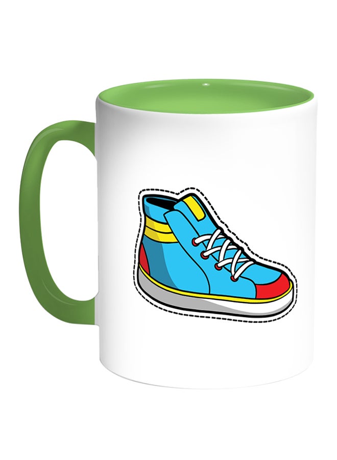 Decalac Colorful Shoes Printed Coffee Mug White/Green