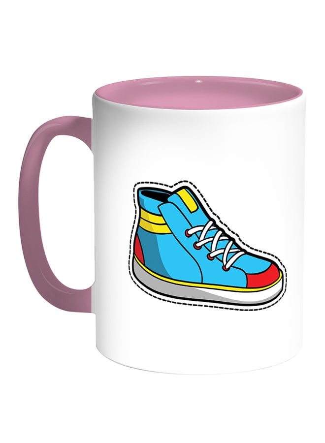 Decalac Colorful Shoes Printed Coffee Mug White/Pink