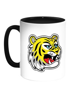 Decalac Cartoon Drawings - Tiger Printed Coffee Mug White/Black 