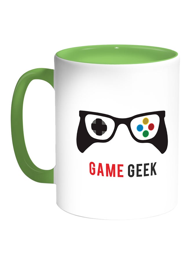 Decalac Game Geek Printed Coffee Mug White/Green