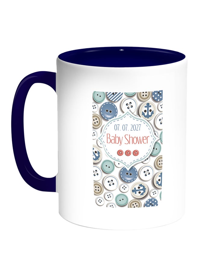 Decalac - Baby Shower Printed Coffee Mug White/Blue - Image 1