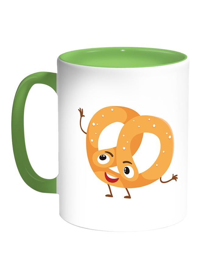 Decalac - Food - Cakes With Sugar Printed Coffee Mug White/Green - Image 1