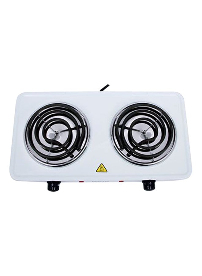 GEEPAS Double Electric Hot Plate with Double Solid Hotplates of 140+140 mm, Equipped with Adjustable Thermostat/ Ideal for Boiling/Frying and Other Cooking Tasks 2000 W GHP7576N White/Black  - Image 2
