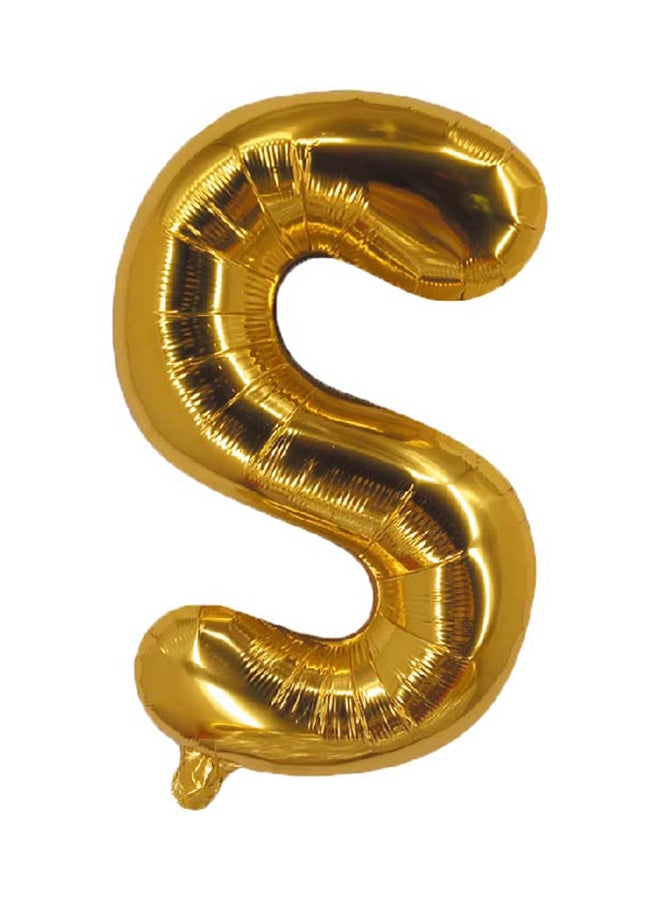 Party Time - S Letter Foil Balloon 16-Inch - Image 1