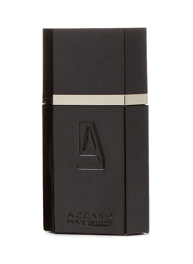 أزارو عطر إيو دي تواليت في زجاجة مزيّنة بقطعة من الجلد وتجمع بين اللونين الفضي والأسود 100ملليلتر