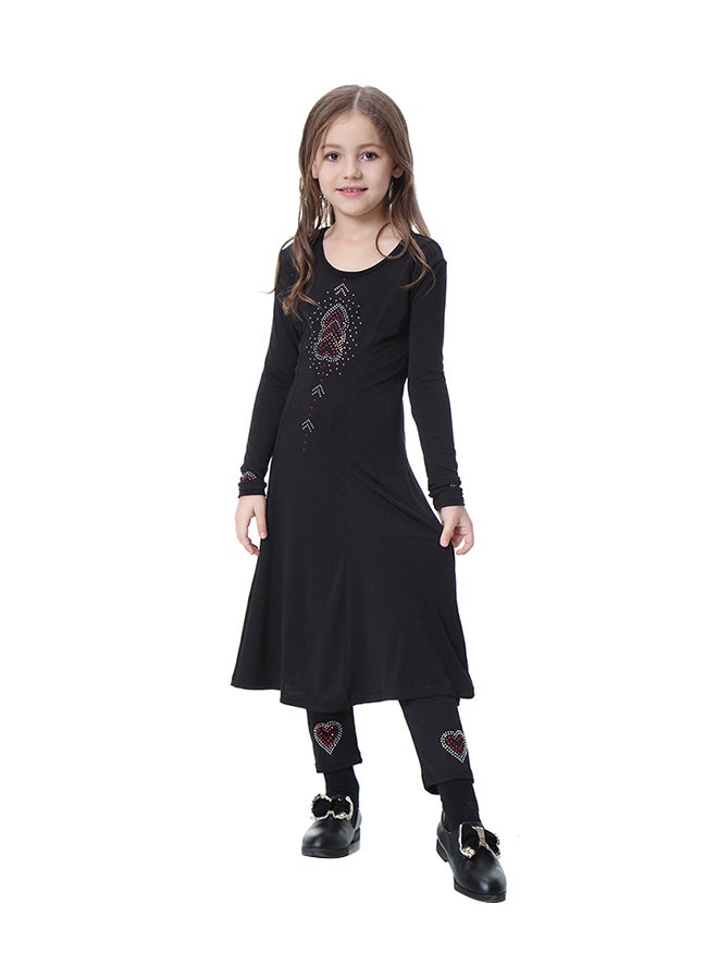 Long Sleeves Gown Dress Black  - Image 1