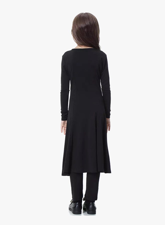 Long Sleeves Gown Dress Black  - Image 2
