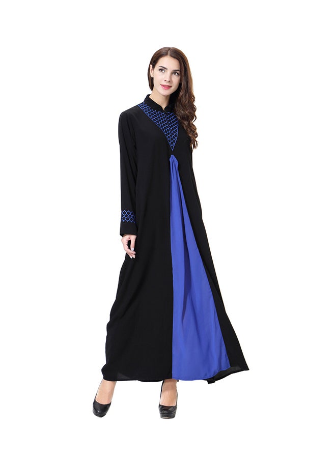 عباية بأكمام طويلة أسود/أزرق - Image 1