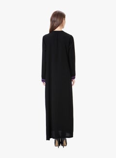 Generic Long Sleeve Abaya Dress Purple/Black  - Image 2